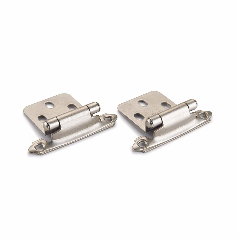 Surface Mount Hinge Satin Nickel No Inset Pair
